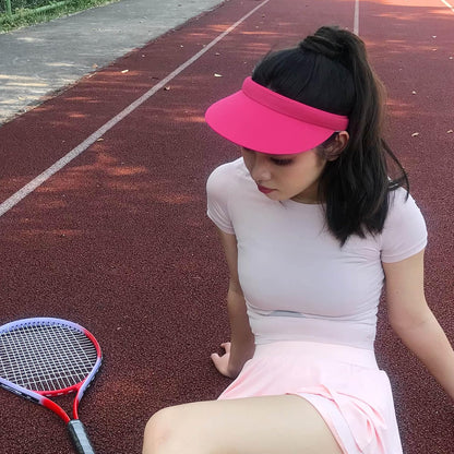 2 Pack Visor Women Men Sun Hat Clip On Visors Adjustable Sport Wide Brim Cap