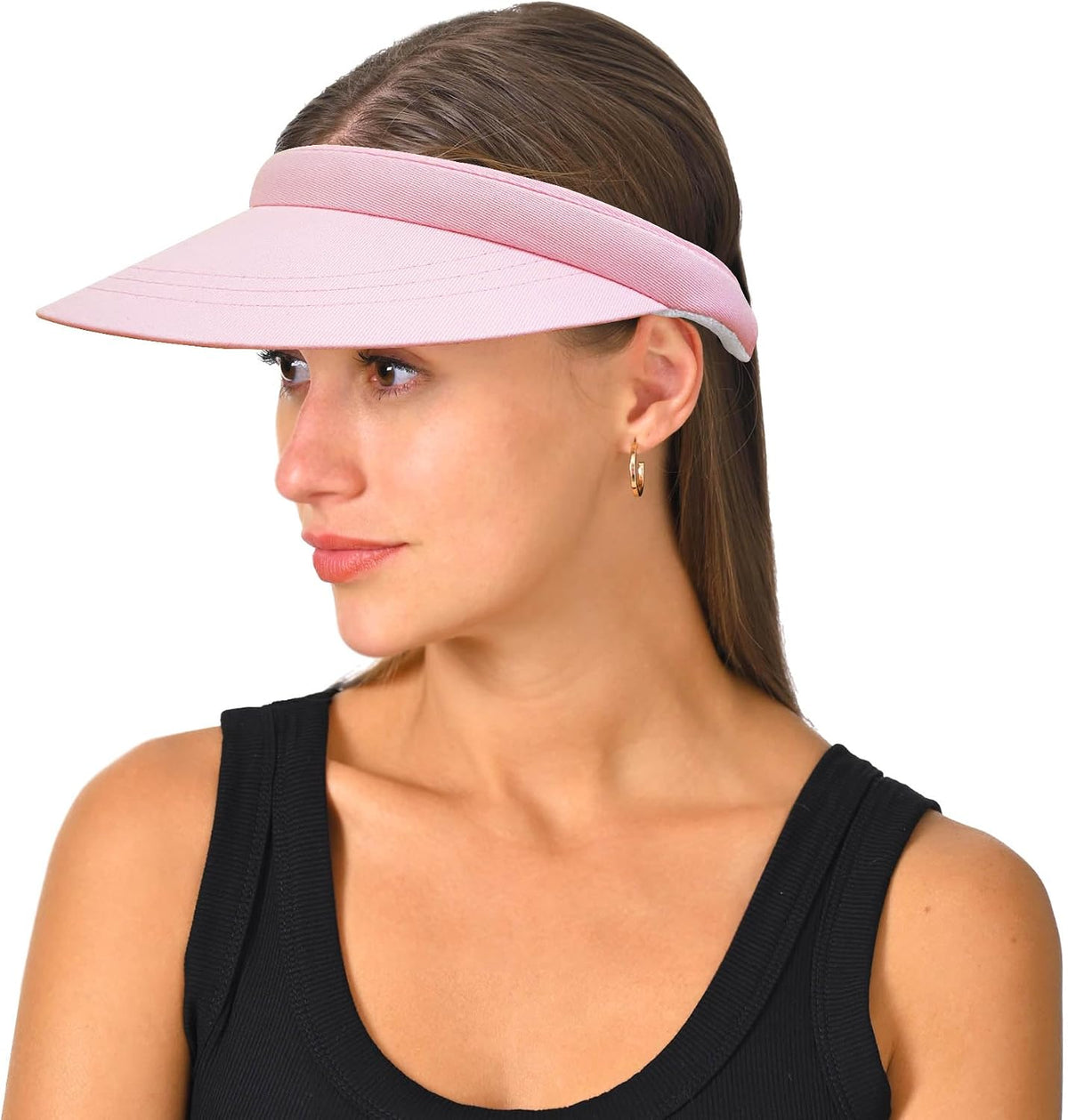 2 Pack Visor Women Men Sun Hat Clip On Visors Adjustable Sport Wide Brim Cap