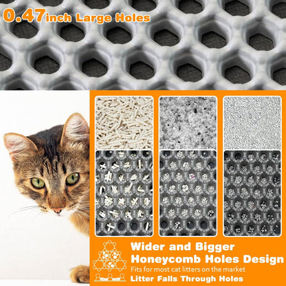 Cat Litter Mat 12"x18",Double Layer EVA litterbox Mat, Pink