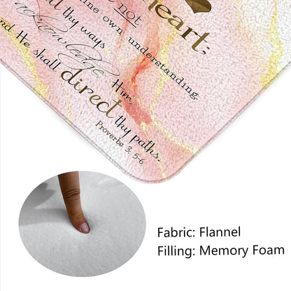 Marble and Inspirational Quotes Bath Rugs Flannel Mat 17.71 x 29.52 Inch