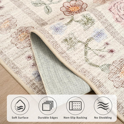 5x7 Pink Floral Large Area Rug Modern