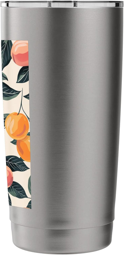 Cute Peach Fruit Pattern Art Stainless Steel Insulated Tumbler