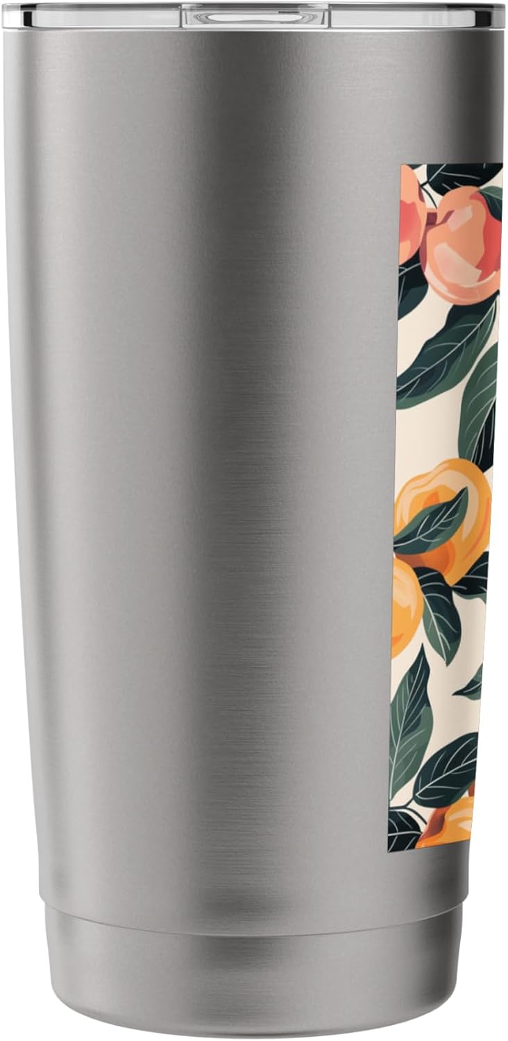 Cute Peach Fruit Pattern Art Stainless Steel Insulated Tumbler
