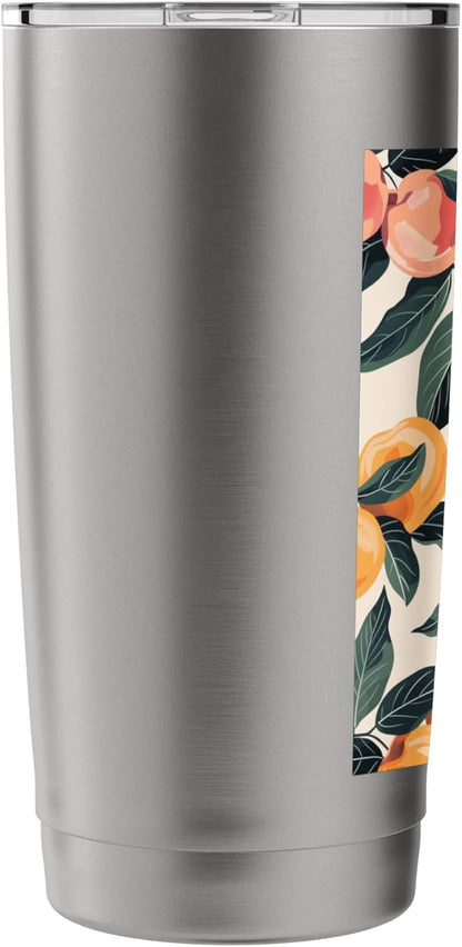 Cute Peach Fruit Pattern Art Stainless Steel Insulated Tumbler