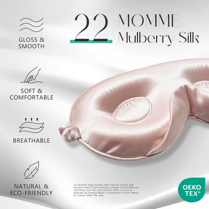 Adjustable 3D 22 Momme 100% Mulberry Silk Sleep Mask