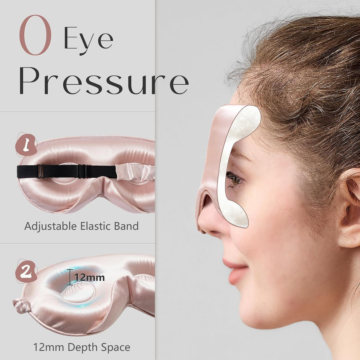 Adjustable 3D 22 Momme 100% Mulberry Silk Sleep Mask