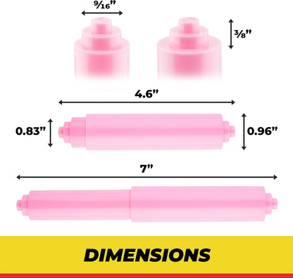 Pink Universal Plastic Spring Loaded Toilet Paper Roll Holder Replacement Rod, Pink Toilet Paper Roll Replacement Rod
