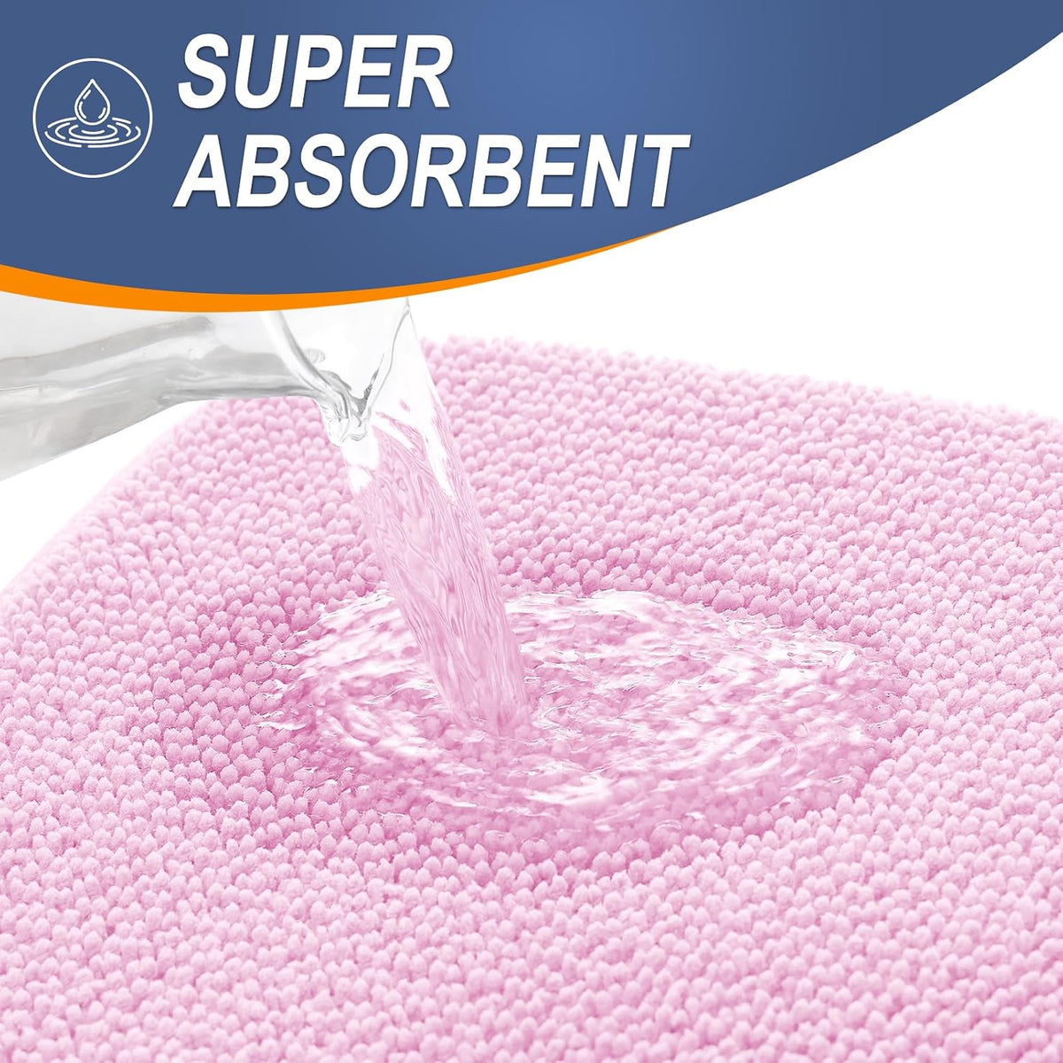 Thick Memory Foam Bathroom Rugs 30x20, Soft Absorbent Bath Mat, Pink
