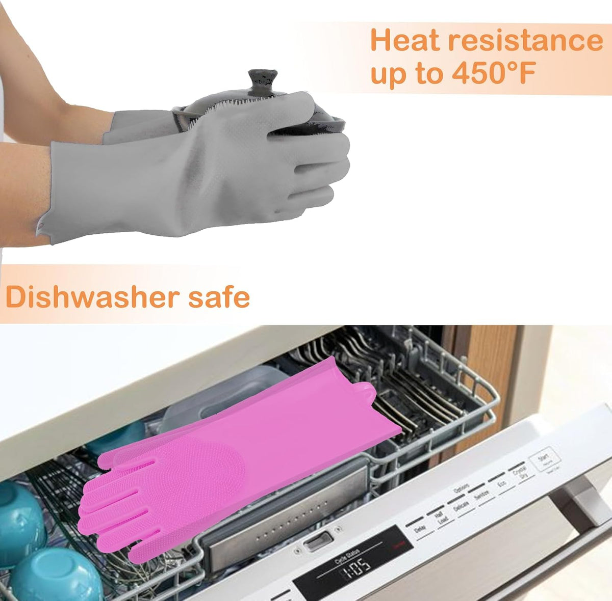 Silicone Pet Grooming Gloves Dog Washing Gloves for Bathing Massaging