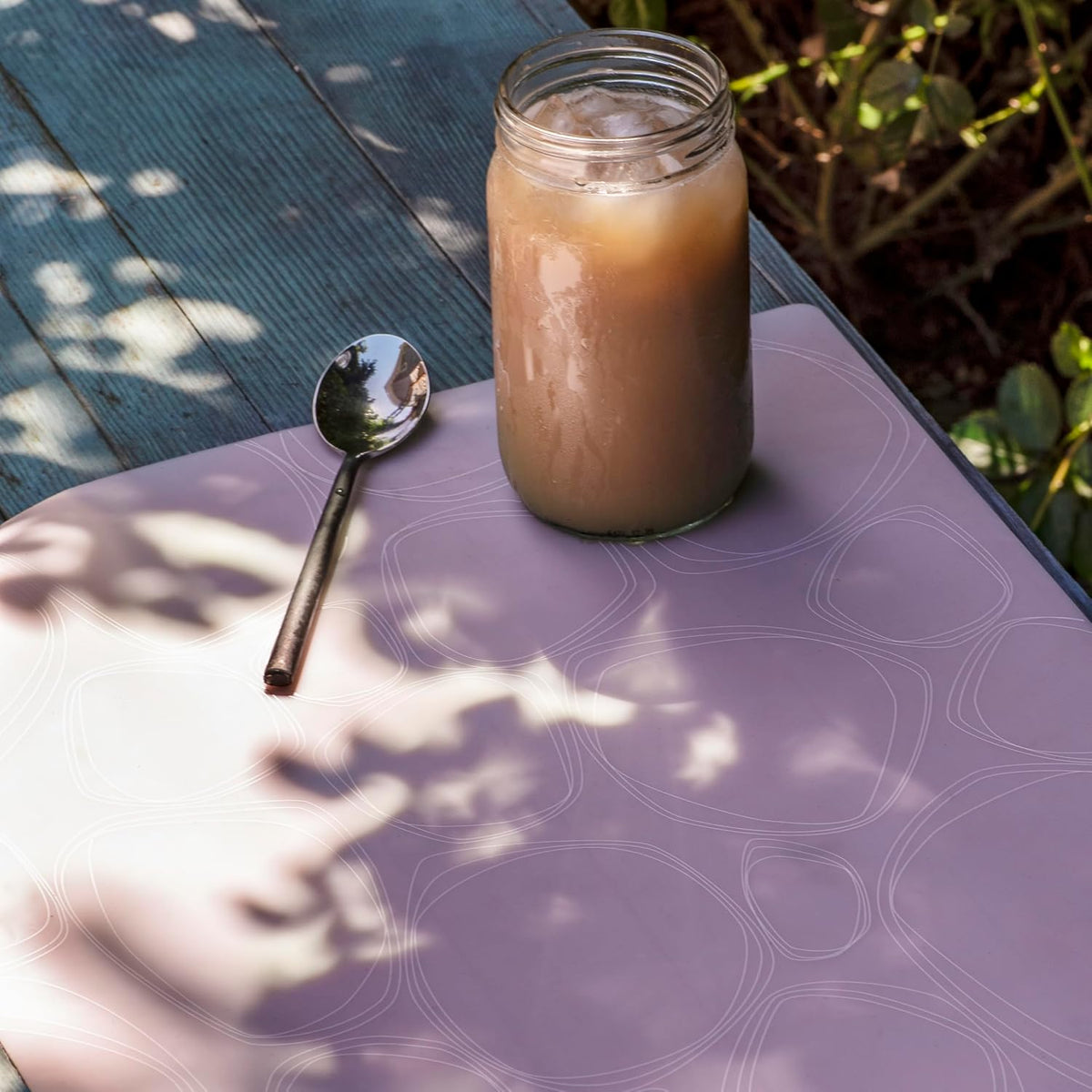 14 x 16 Rectangular Silicone Placemat, Pebble Print in Blush, 1 Count