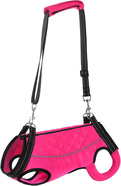 Dog Lift Harness for Small Dogs Full Body Support Sling for Back Legs, Pet Rehabilitation Lifts Vest Adjustable Straps for Small Dogs Hind Leg, Dog Carrier for Senior Dogs Joint Injuries,Walk Pink S
