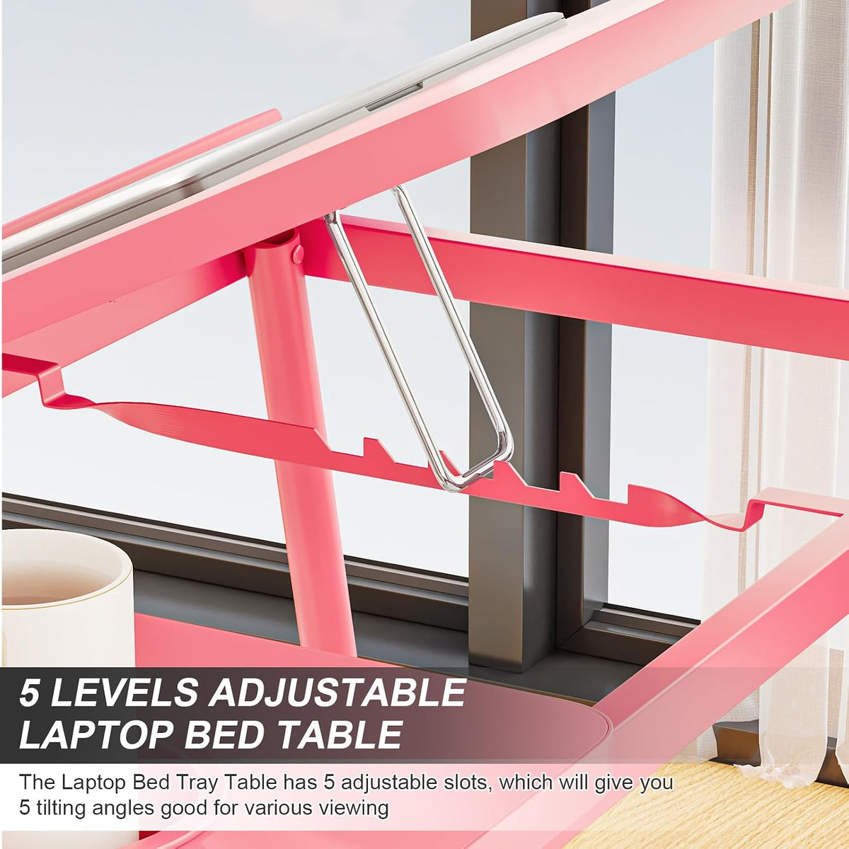 Adjustable Laptop Desk for Bed with 5 Angles