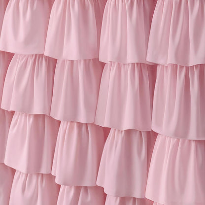 Pink Ruffle Shower Curtains for Bathroom Cute 72" W x 72" L