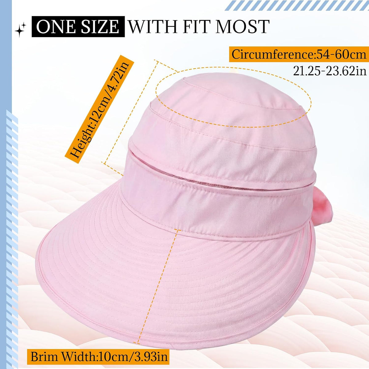 2 Pack Women's Wide Brim Sun Hat with Ponytail, Zip Off Packable Visor Hat UV Protection for Beach Golf Gardening