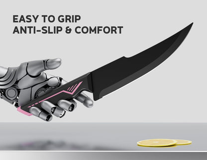 15 PCS Knife Set with Block and Sharpener, Dishwasher Safe, Pink