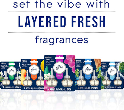 PlugIns Refills Air Freshener, Scented and Essential Oils for Home and Bathroom, Yuzu & White Peach, Fresh Collection 1.34 Fl Oz, 2 Count