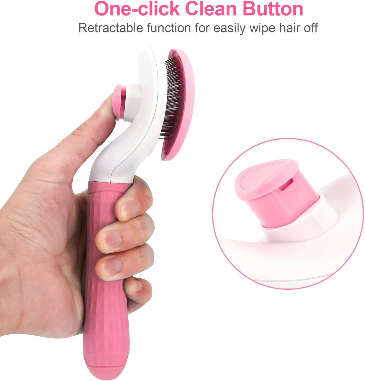 Cat Brush for Shedding, Skin Friendly Self-Clean Dog Slicker Brush