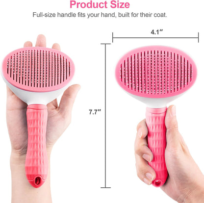 Cat Brush for Shedding, Skin Friendly Self-Clean Dog Slicker Brush