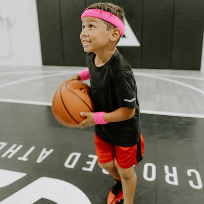Kids Sweatbands, Headbands & Wristbands for Toddlers, Non-Slip and Lightweight Fabric Bands for Youth Basketball, Soccer, and Tennis, Moisture-Wicking Bands for Cosplay & Costumes