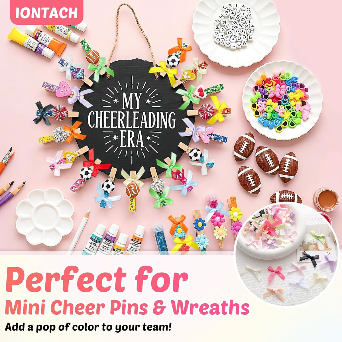1.57 Inch Mini Light Pink Satin Ribbon Bows for Crafts (50 Packs)