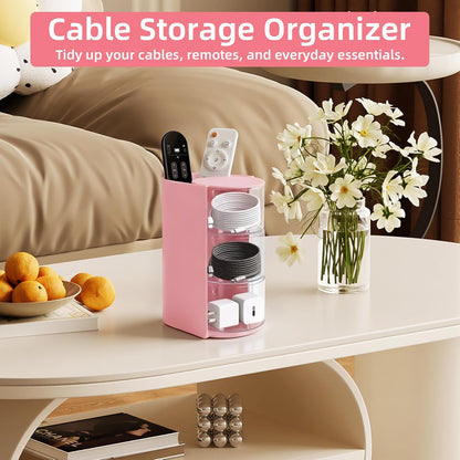 Hair Accessories Organizer with Hair Brush Holder, Rotating Hair Tie Product Organizer for Girls, 3-Tier Makeup Brush Holder for Clips, Bows & Brushes (Pink, 3-Tier)