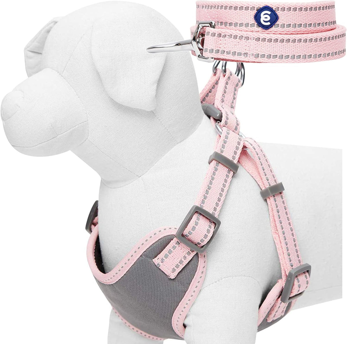 Matching Reflective Harness and Leash Set | Adjustable Pastel Vest with Lead for Dogs – Great Value Gift Set | Adjustable Baby Pink Vest for Small Breeds