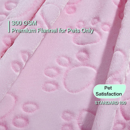 Premium Soft Dog Blanket, with Flannel Pink Cute Paw Print, Cat Blanket Puppy Supplies Dog Products Stuff Essentials(Pink 32x40 inches)