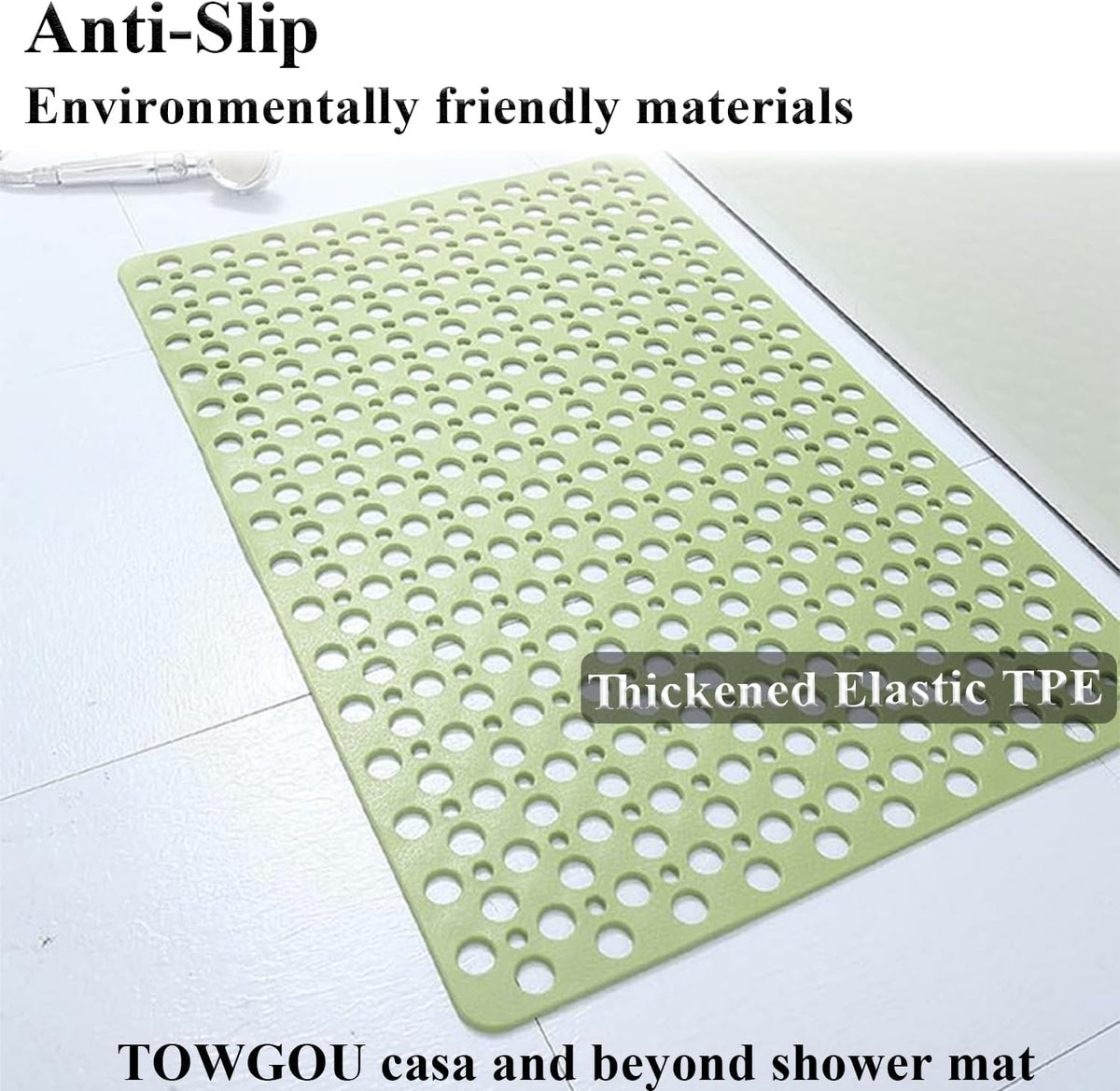 Casa and Beyond Shower Mat, Secure Shower Mats Easy to Clean, Showers Mat with Suction Cup, Washable Non-Slip Bathtub Mats for Inside Showers (Pink,29.5 * 17 in)