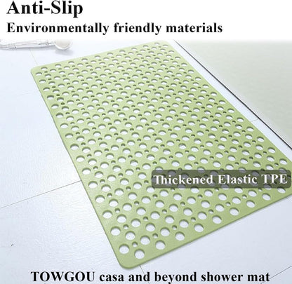 Casa and Beyond Shower Mat, Secure Shower Mats Easy to Clean, Showers Mat with Suction Cup, Washable Non-Slip Bathtub Mats for Inside Showers (Pink,29.5 * 17 in)
