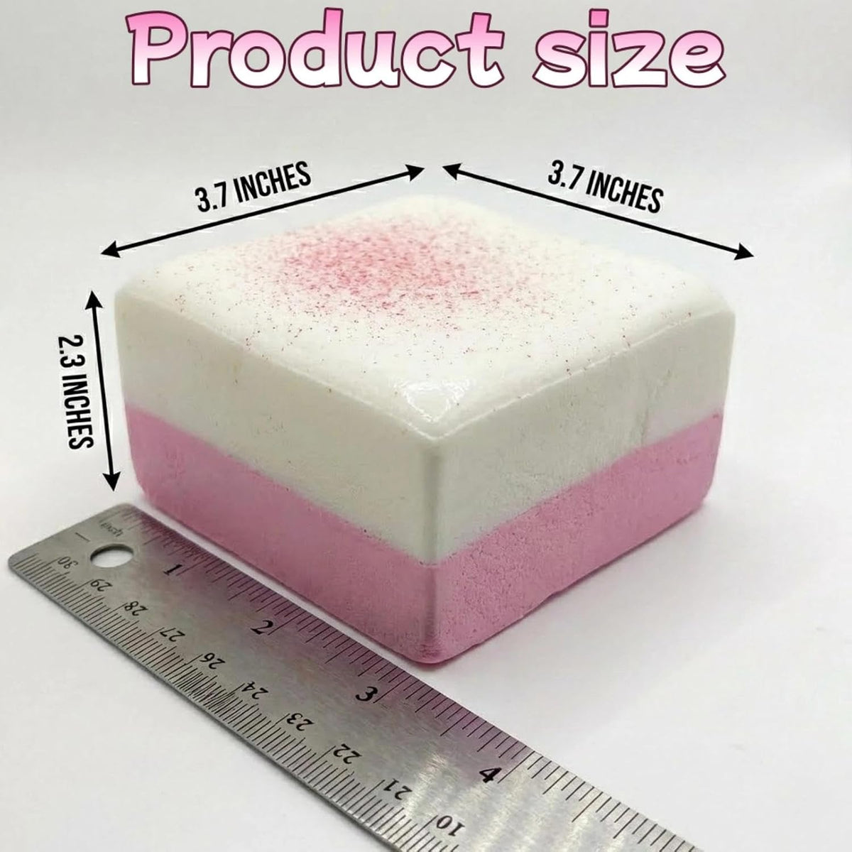 Dual Color Toast Slow Rising Squishy, Soft Foam Food Fidget (Pink-White)