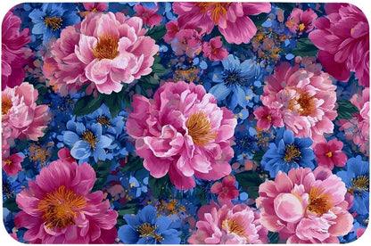 Non-Slip Soft Memory Foam Bathroom Rugs Mat, Quick Dry Machine Wash Super Absorbent Leathaire Comfortable Bathmat Carpet for Floor 20''x31'',Vibrant Pink Floral