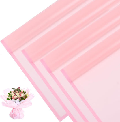 20 Sheets Pink Flower Wrapping Paper,Waterproof Fresh Flower Packing Material Florist Bouquet Supplies DIY Craft Gift Packing
