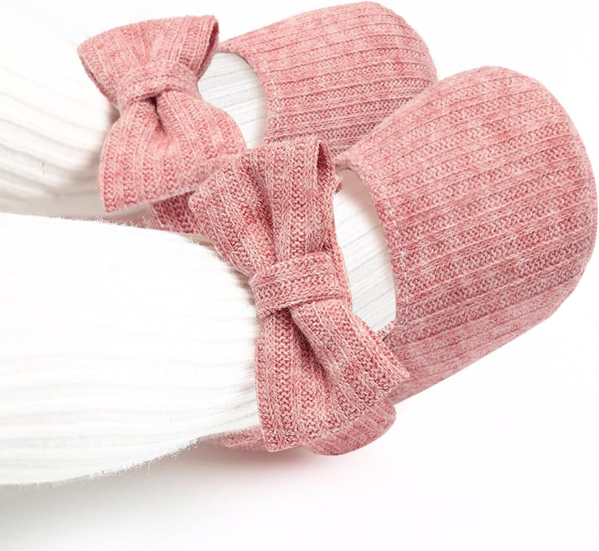 Baby Girls Mary Jane Flats with Bow Soft Sole Non-Slip Crib Shoes Infant Toddler First Walkers Princess Dress Shoes