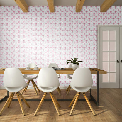 Pink Bow Wallpaper Peel and Stick Contact Paper 15.8 x 118.1