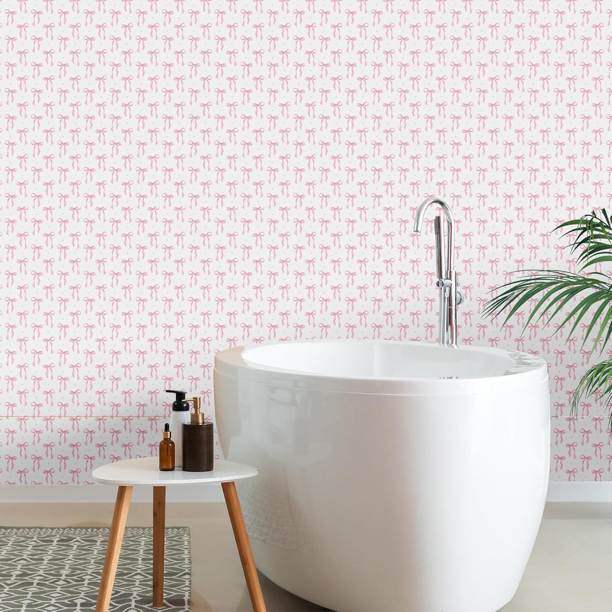 Pink Bow Wallpaper Peel and Stick Contact Paper 15.8 x 118.1