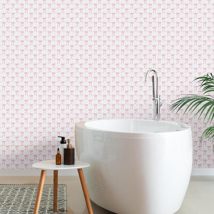 Pink Bow Wallpaper Peel and Stick Contact Paper 15.8 x 118.1
