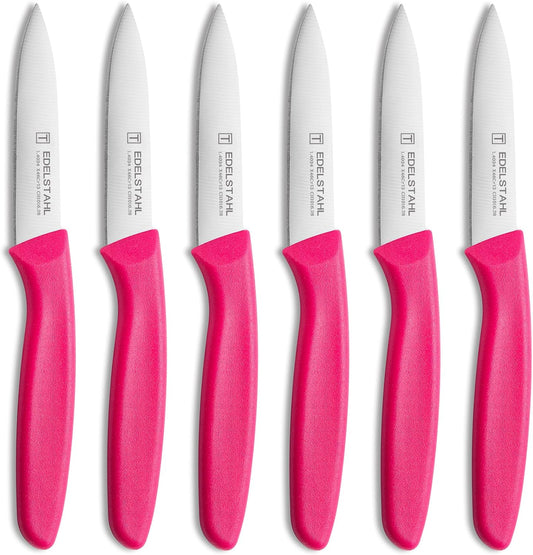 Paring Knives Set of 6,Vegetable&Fruit Knife Set,Small Knife,Pink