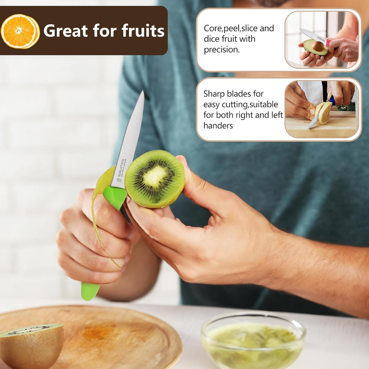 Paring Knives Set of 6,Vegetable&Fruit Knife Set,Small Knife,Pink