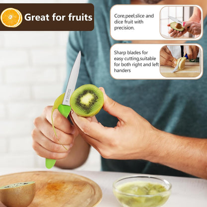 Paring Knives Set of 6,Vegetable&Fruit Knife Set,Small Knife,Pink