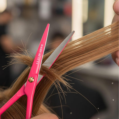 5.5"Professional Hair and Beard Scissor For Men & Women German Shears Use for Facial Hair, Trimming, Grooming, Cutting, and Styling of Beard (Pink)