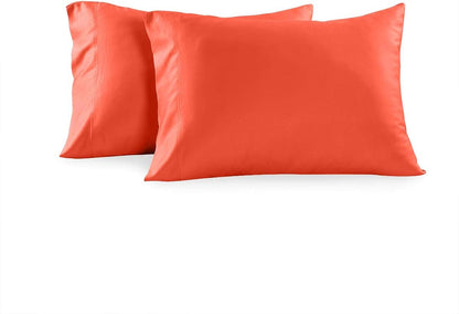 Royal Hotel Standard Pillowcases, 600 Thread Count Cotton Solid, Coral