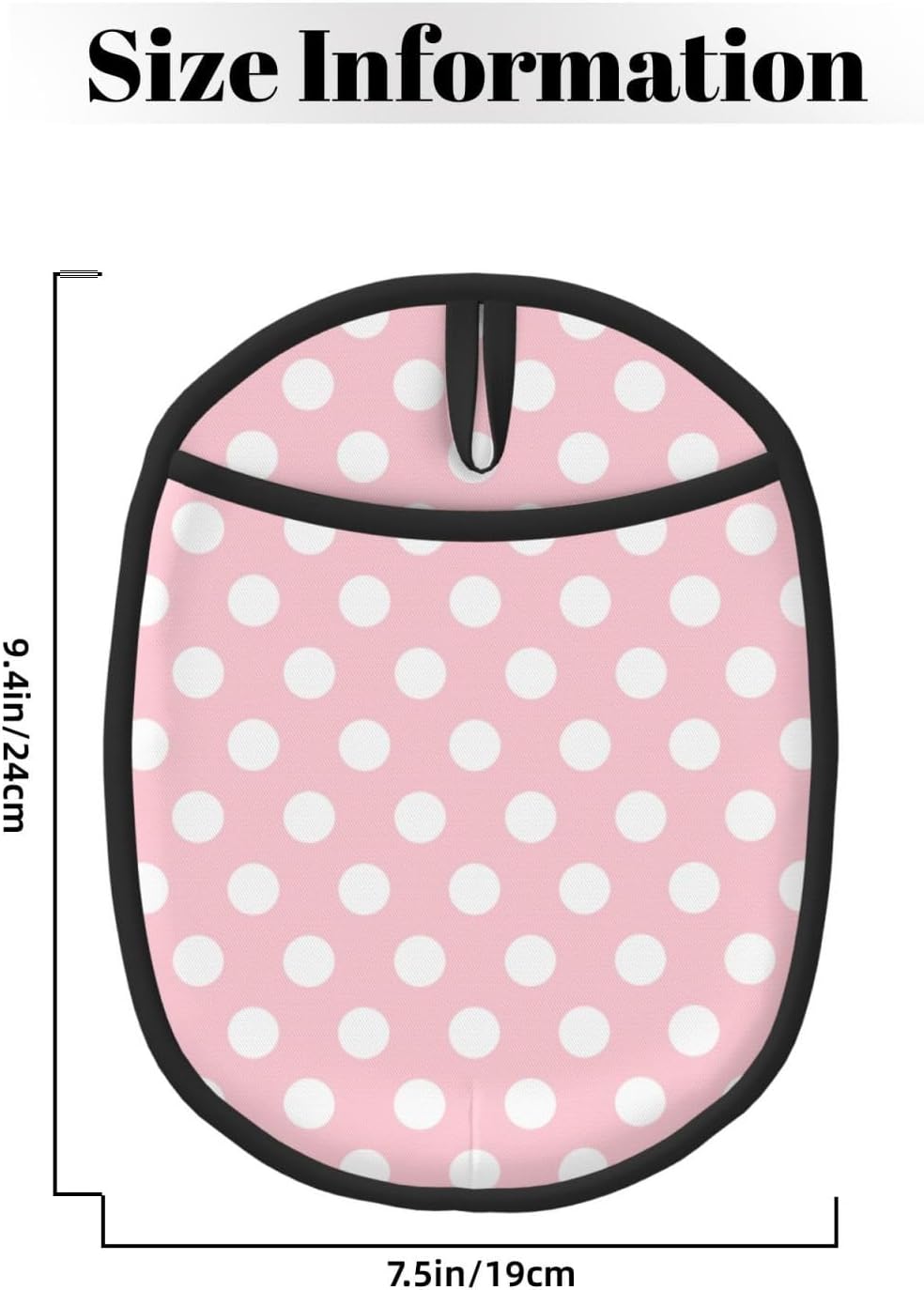 Light Pink Polka Dot Print Pot Holders for Kitchen 1 PC - Heat Resistant Oven Mitts Hot Pads with Pocket, Silicone Pot Holders with Hanging Loop, Non Slip Potholders for Kitchen Baking Cooking