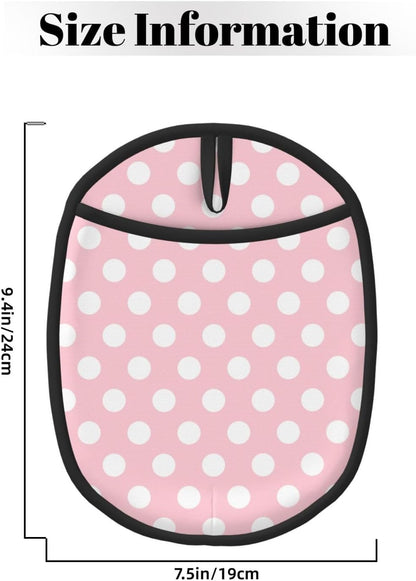 Light Pink Polka Dot Print Pot Holders for Kitchen 1 PC - Heat Resistant Oven Mitts Hot Pads with Pocket, Silicone Pot Holders with Hanging Loop, Non Slip Potholders for Kitchen Baking Cooking
