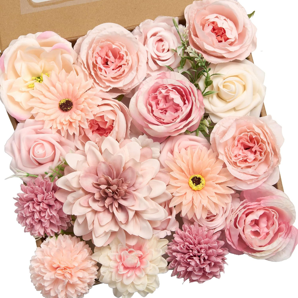 Artificial Flowers Combo Box Pink Fake Rose Flower for Wedding Decorations