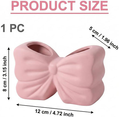 Pink Bow Toothbrush Holder Girly Bathroom Decor Gift