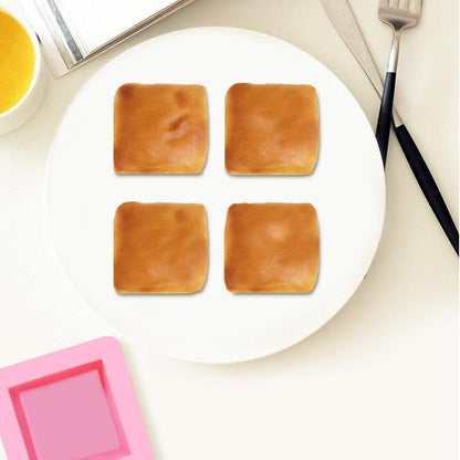 3 Pcs Non-Stick Square Baking Silicone Molds, Quick Release Bread Pan Bakeware Tray for Cheese Cake Tier Cake Handmade Toast Mold Bread Mould Soap Mold - Rose Red, Pink