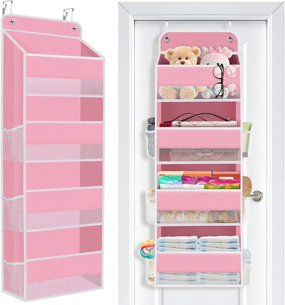 Over the Door Organizer, 4 Large Pocket Hanging Storage with 40lb Capacity