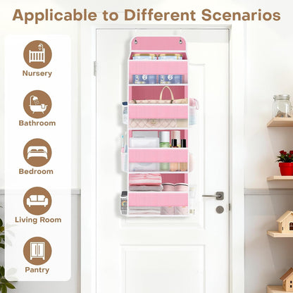 Over the Door Organizer, 4 Large Pocket Hanging Storage with 40lb Capacity