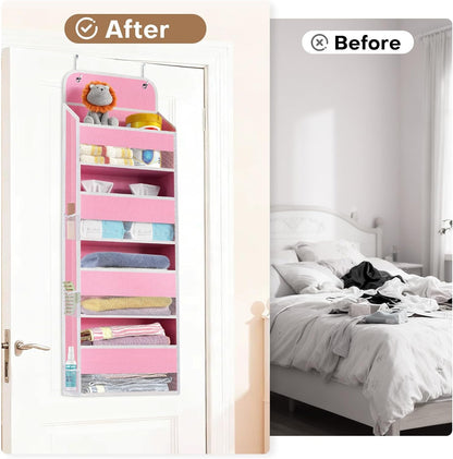 Over the Door Organizer, 4 Large Pocket Hanging Storage with 40lb Capacity