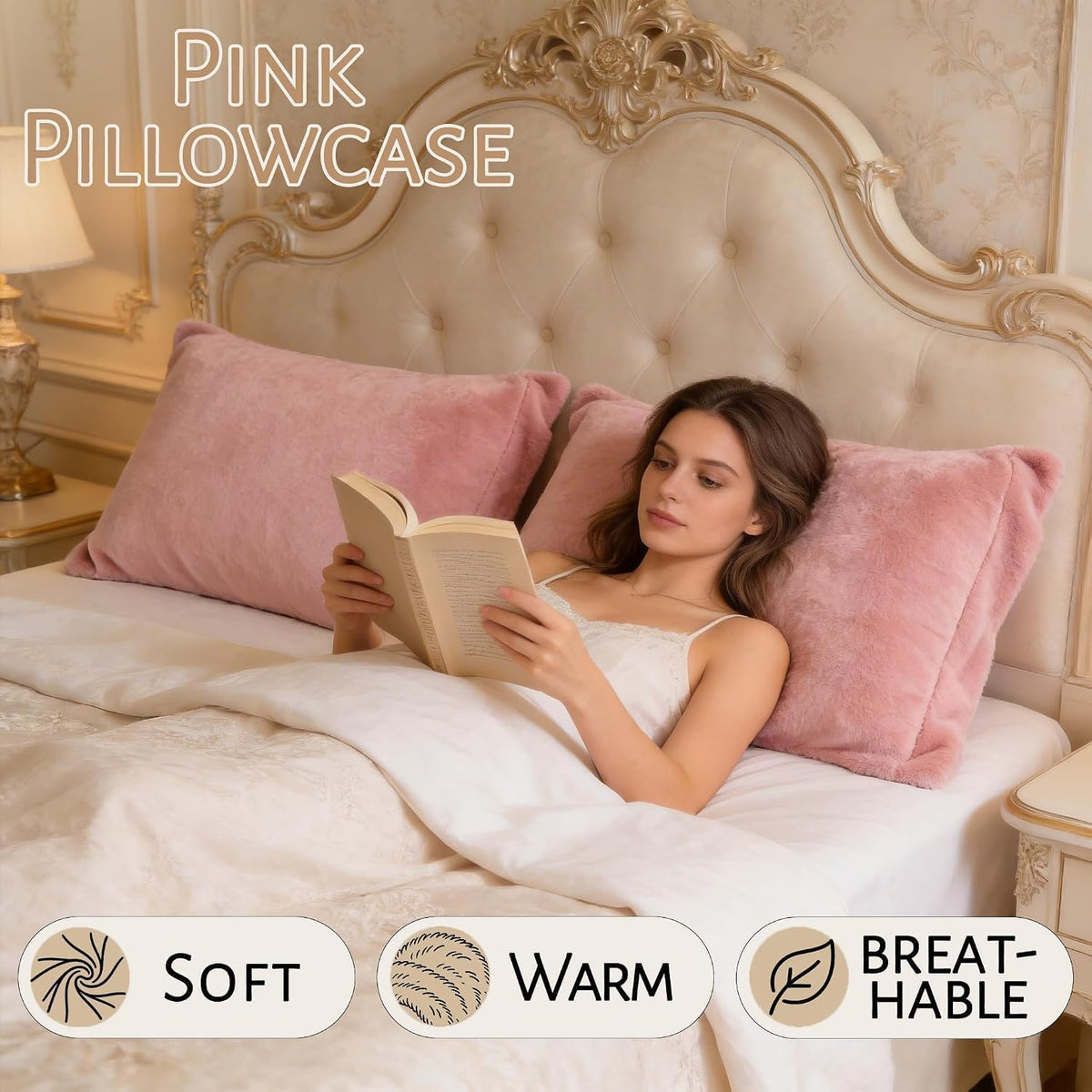 SDY Fleece Pillowcases Standard Set of 2, So Comfy & Gentle Fleece Pillow Covers for Sofa, Bedroom, Dorm, RV, Luxury Soft Velvet Pillow Shams Autumn Winter (20"x26", Pink)